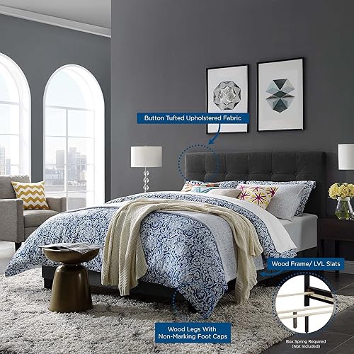 Miniatura 20 de Modway MOD-6000-WHI Amira - Cama tapizada de tela, color blanco Celeste,Blanco,Beige,Gris,verde azulado