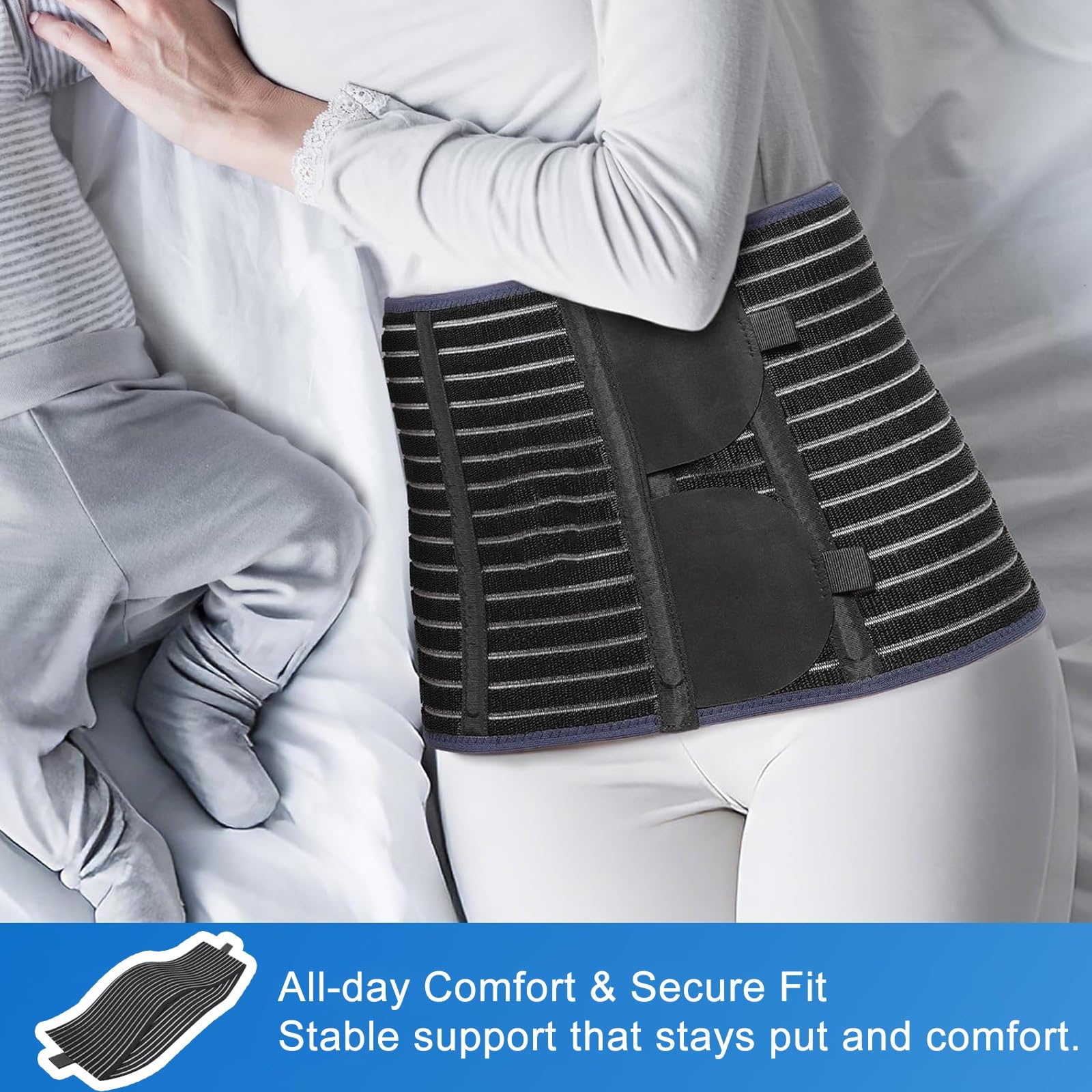 Fascia Addominale Post Parto Traspirante Donna, Cintura Lombare Regolabile Supporto Ernia, Fascia Recupero Dopo Parto Cesareo, Sollievo Mal di Schiena(90-105cm/35.4-41.3 in)