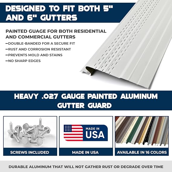 Pro Gutter Guards, Fits 5-7 Gutters, 1 ft Sample, Clay