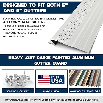 Pro Gutter Guards, Fits 5-7 Gutters, 1 ft Sample, Clay