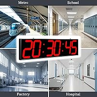 Vista 7 de Reloj digital de 28.4 pulgadas con pantalla grande, reloj colgante con pantalla digital grande de doble cara claramente visible, reloj LED