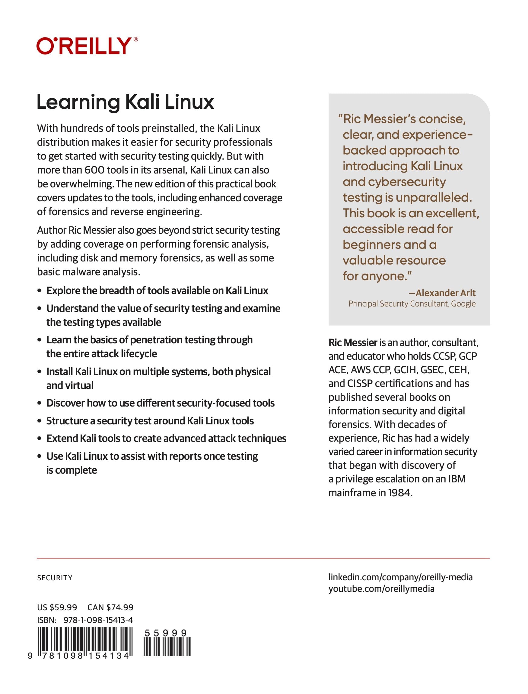 Learning Kali Linux: Security Testing, Penetration Testing & Ethical Hacking