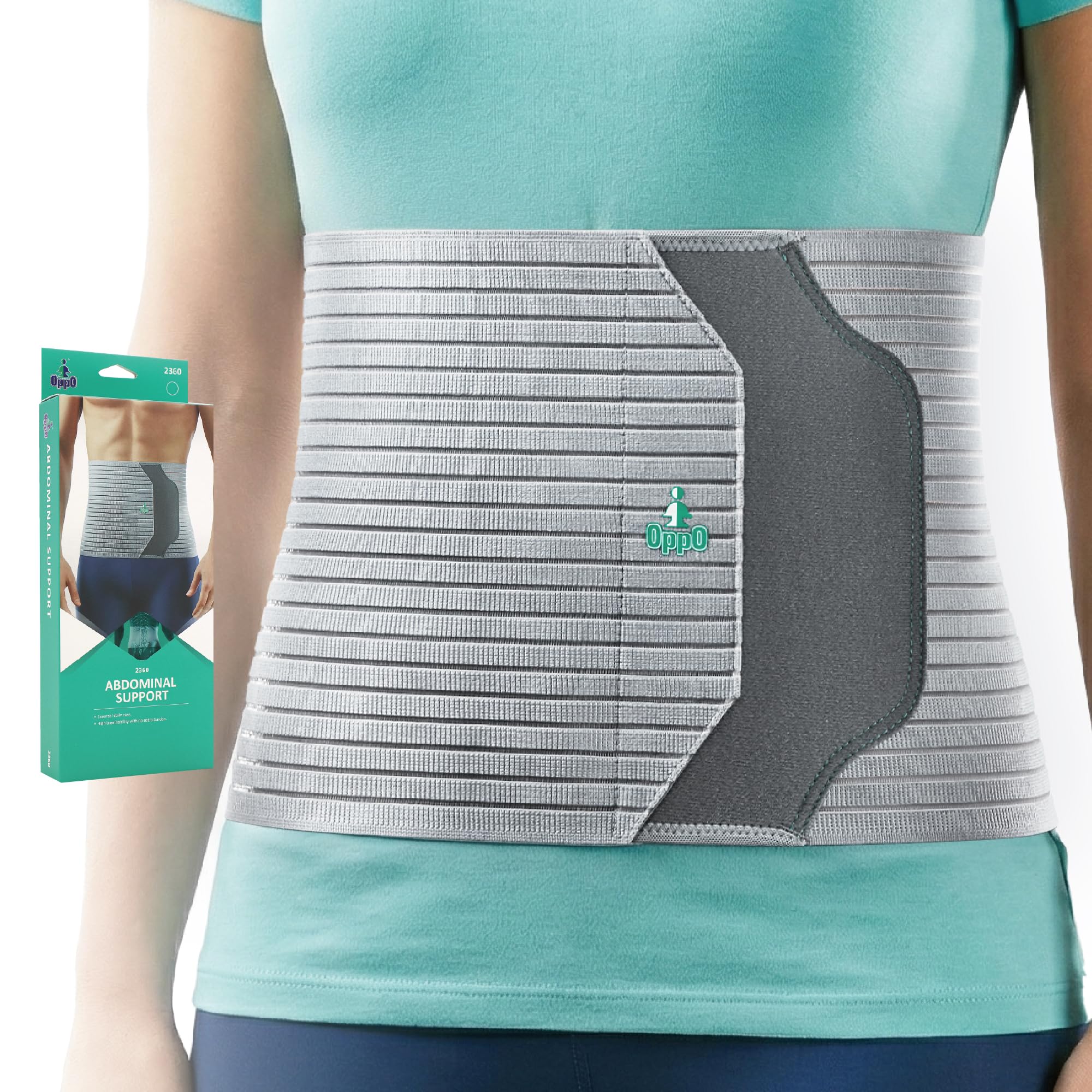 2360 Abdominal Binder - Breathable Postpartum, Postoperative, Hernia Belts - Compression Garment for Men and Women (Grey, XX-Large, 1-Pack)