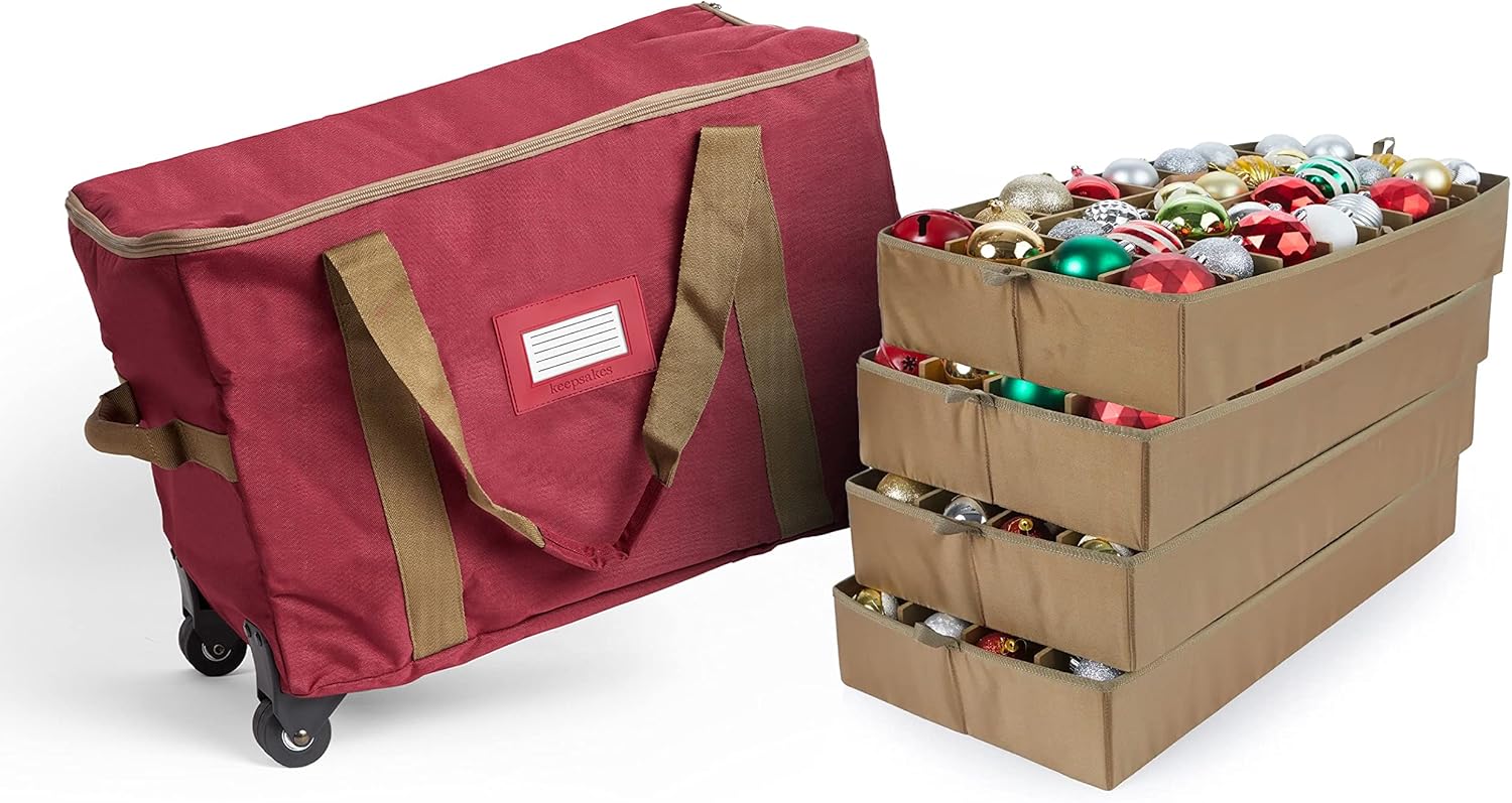 Covermates Keepsakes Rolling Adjustable Ornament Storage