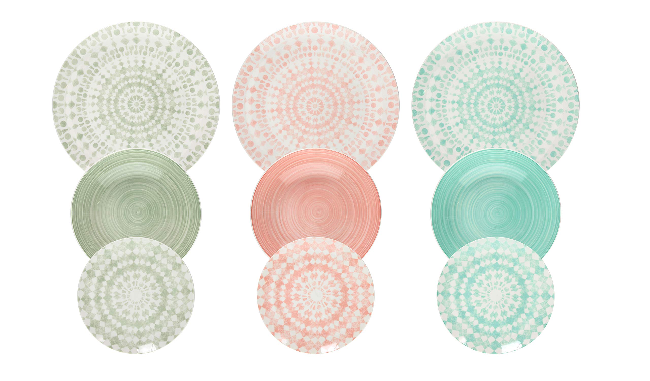 Tognana Gipsy Soft, Servizio Piatti per 6 persone, 18 Pezzi, Porcellana, Multicolore