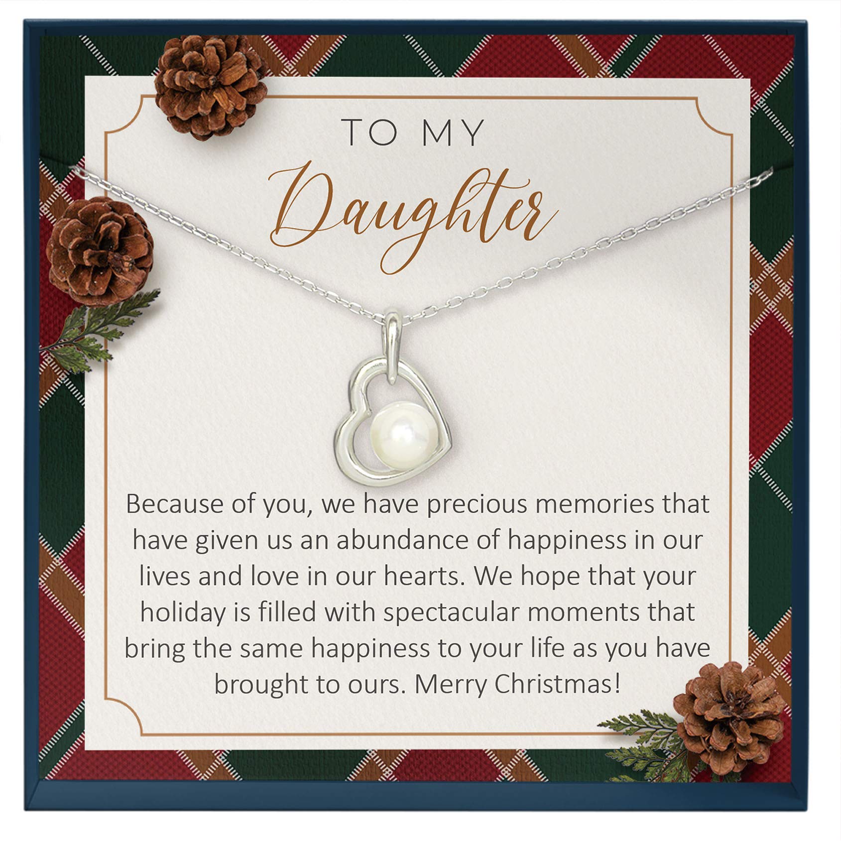 Grace of PearlDaughter Gifts from Mom Daughter Jewelry Gifts for Daughter with Christmas Words Jewelry for Daughter Holiday Sentiment
