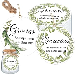 Spanish Gracias Thank You Tags with Hanging Strings 100pack Por Acompañarnos Wedding Favor Gift Cards for Party Favor,Gift Bag,Bride Shower