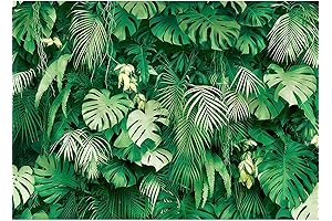 Green Tropical Leaves Backdrop 7x5ft