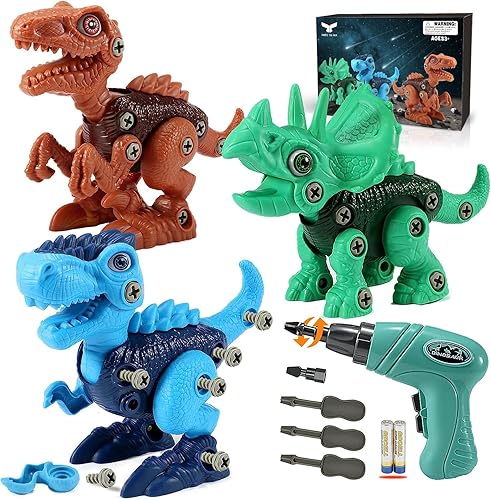 Juguetes de dinosaurio con tallo para niños juguetes de dinosaurio para niños de 3 a 5 Juegos de construcción educativa de aprendizaje con taladro Juguetes de dinosaurio con tallo para niños juguetes de dinosaurio para niños de 3 a 5 Juegos de construcción educativa de aprendizaje con taladro