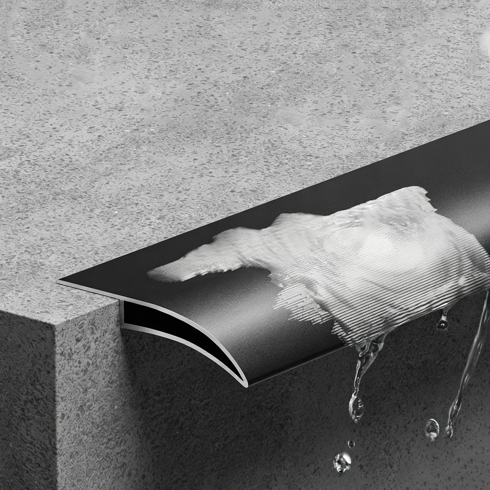 Blazea Black Hawk-Beak Roof Eaves Drip Line Metal Paintable, Weatherproof Protection