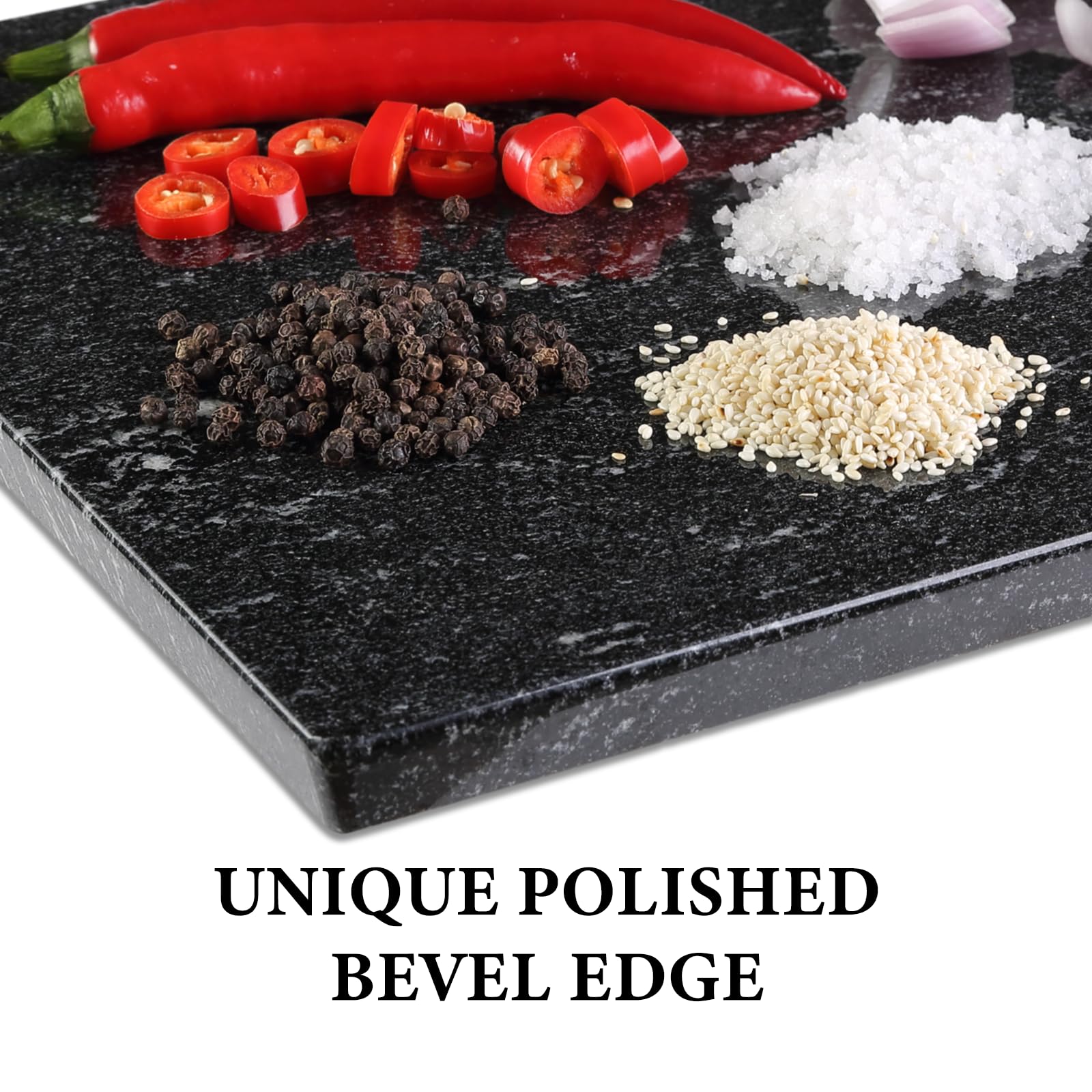 Koville Tagliere brasiliano in granito naturale per cucina, 40,6 x 30,5 cm, grande lastra di pietra fatta a mano per formaggio, salumi, pasticceria, regalo di nozze, regalo di inaugurazione della casa