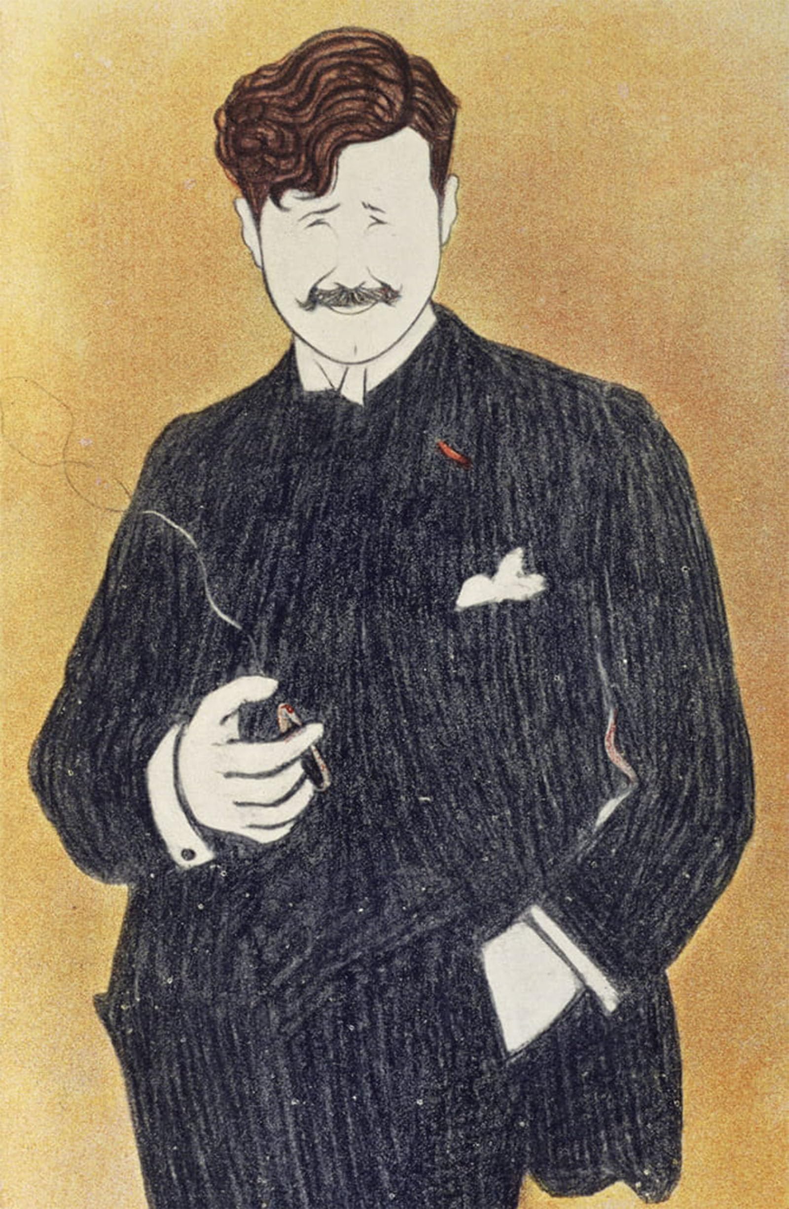 POSTERIIk Famous Modern Artwork Art Mural Portrait Georges Feydeau by Leonetto Cappiello Oil Paintings Pictures for Home Decor 60x90cm