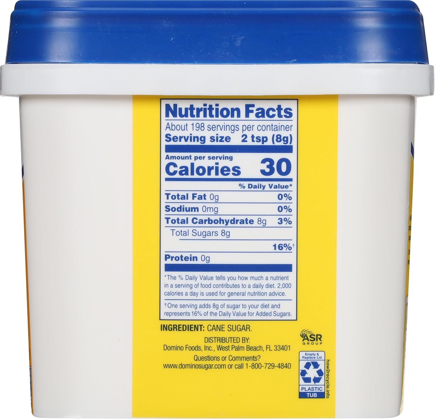 Domino® Granulated Sugar 3.5 lb Easy Baking Tub, Premium Pure Cane Sugar (Pack of 2)