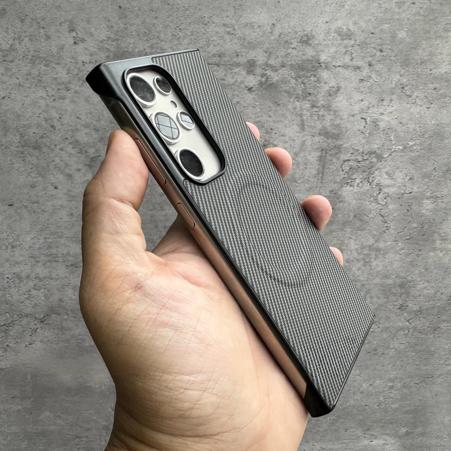 Étui de téléphone carbone pour Galaxy S23 Ultra gris idéal au bureau