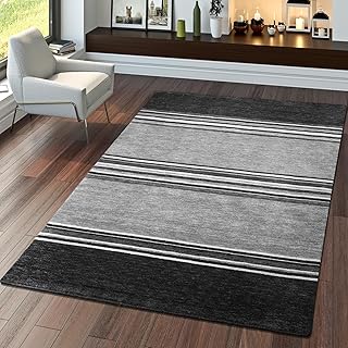 TT Home Teppich Gabbeh Handgefertigt Qualität Robust Wolle Schwer Meliert In Grau, Größe:80x150 cm