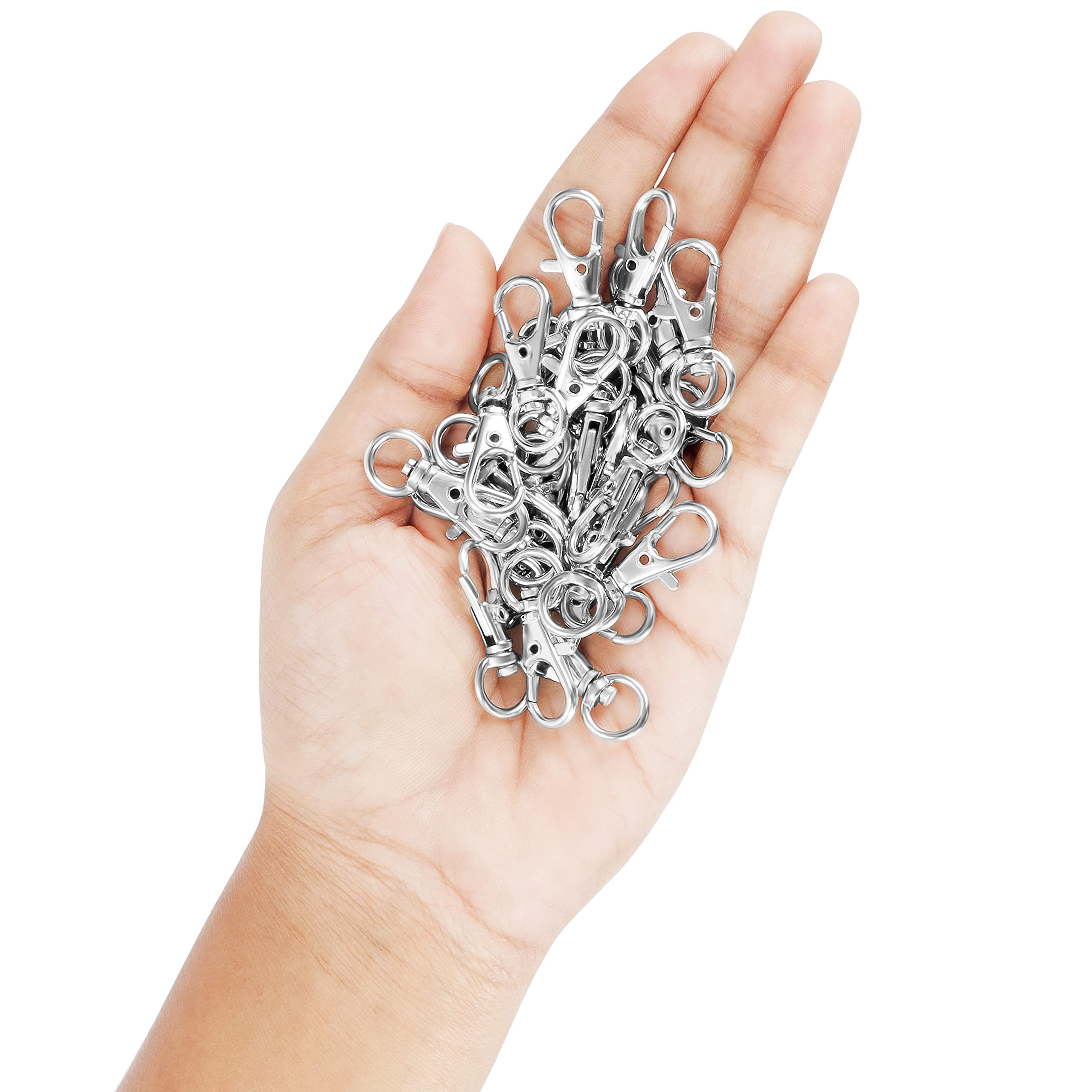 50 Pezzi Moschettoni Girevoli Per Portachiavi - Oro, Per Borse, Gioielli Fai Da Te, Chiavi, Artigianato