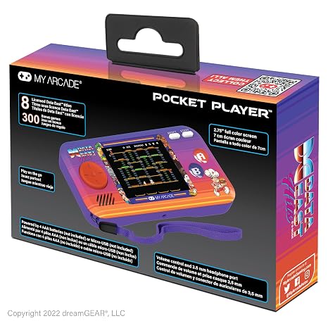 My Arcade Data East Pocket Player: Portable Gaming System with 308 Preloaded Retro Games, 2.75 Color Screen, Speakers (DGUNL-4127)