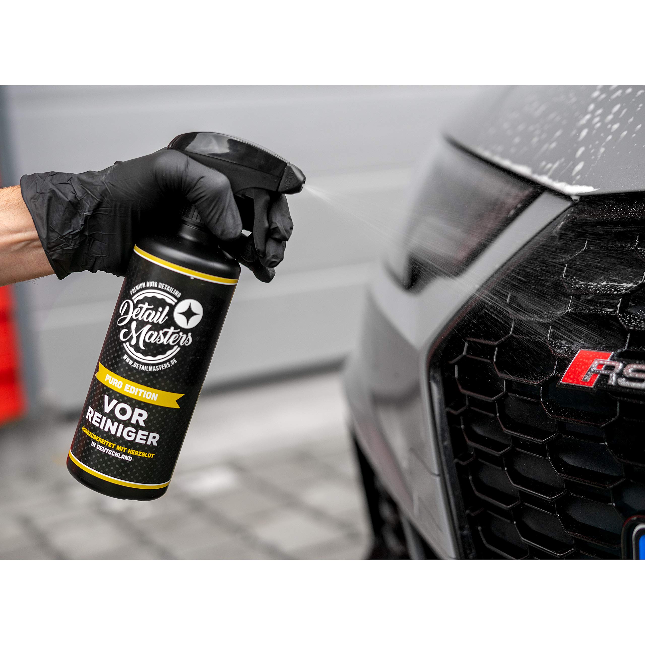 Detailmate Auto cura Set – DetailMasters – Detergente per la cura dei cerchioni, auto-shampoo, secchio per la pulizia del vetro, sigillante, pulizia interna