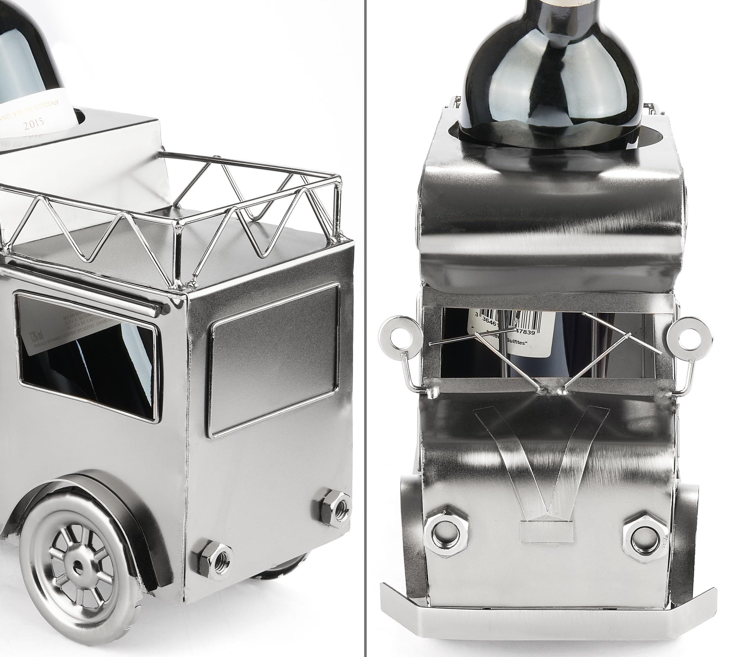 BRUBAKER Wijnfleshouder Camper - Metalen Flessenhouder Camping Wijncadeau Voor Kampeerders Flessenhouder Decoratie Met Cadeaukaart 2 BRUBAKER Wijnfleshouder Camper - Metalen Flessenhouder Camping Wijncadeau Voor Kampeerders Flessenhouder Decoratie Met Cadeaukaart 2