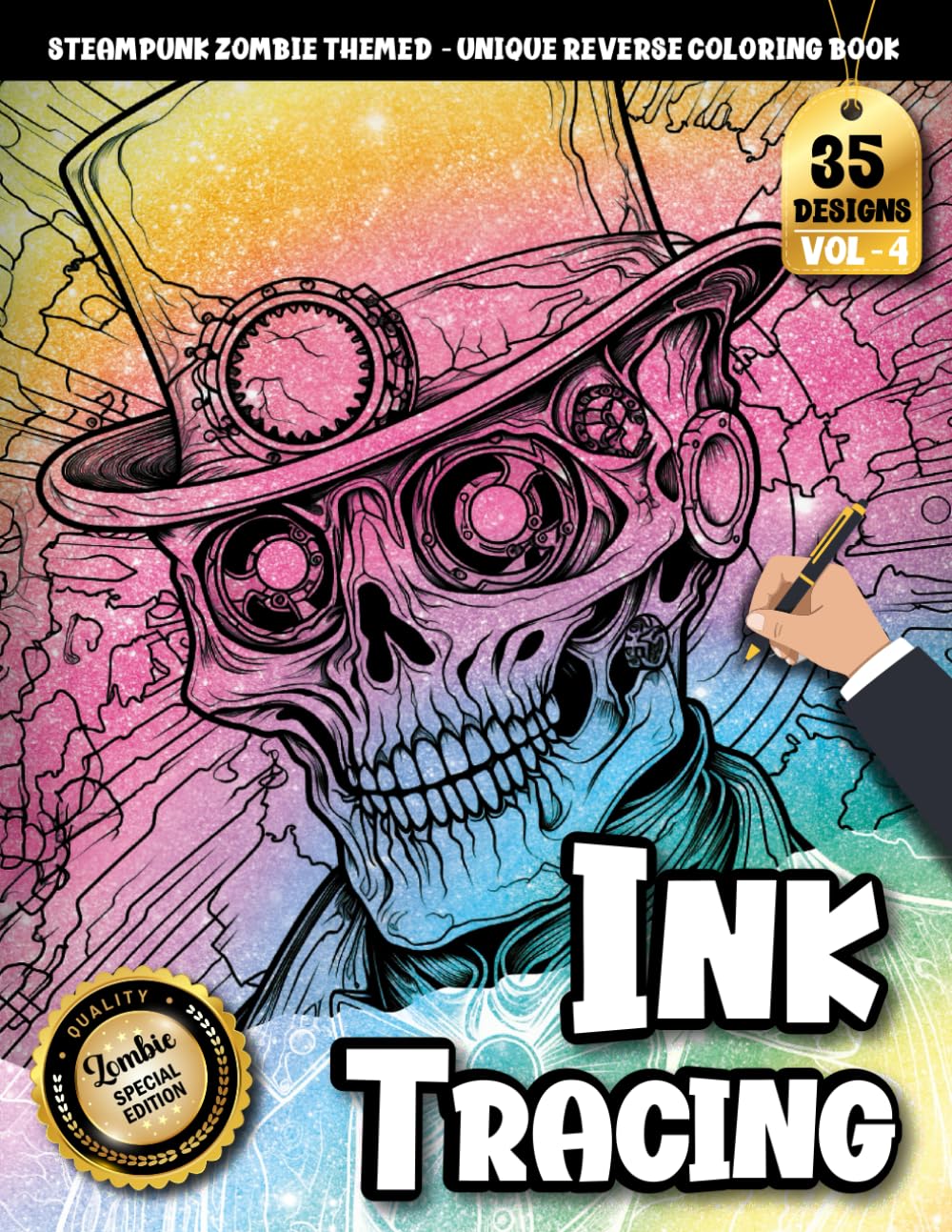 Ink Tracing Book For Adults: A Steampunk Zombie Reverse Tracing Coloring Book for Relaxation and Imaginative Play (Steampunk Zombie Tracing Series)