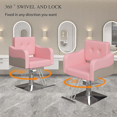 Miniatura 4 de Silla de peluquería, silla de peluquería para estilista, silla de peluquería giratoria de 360 grados, silla de bomba hidráulica de alta resistencia