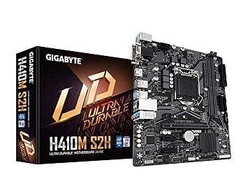 GIGABYTE H410M S2H (LGA1200/ Intel/ H410/ Micro ATX/Ultra Durable/M.2/SATA 6Gb/s/8118 Gaming LAN/ DDR4/ HDMI 1.4/ DVI-D/Motherboard)