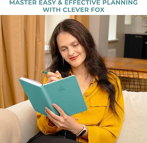 Vista 2 de Clever Fox Planner Schedule – Undated Weekly & Monthly Life Planner with Time Slots, Appointment Book & Daily Organizer, A5 (Aquamarine)