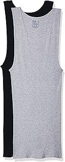 FRUIT OF THE LOOM【フルーツオブザルーム】黒xグレータンクトップ2枚セットパック#2P2601/FruitOfTheLoomMen's2A-Shirt2Pack (S)