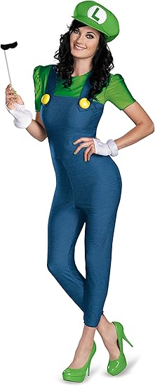 Amazon.com: Disguise Women's Nintendo Super Mario Bros.luigi Female Deluxe  Costume, Green/Blue, Small/4-6 : Clothing, Shoes & Jewelry