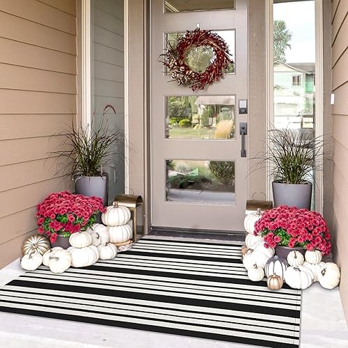 Miniatura 121 de IOHOUZE - Tapete a cuadros estilo búfalo de 5 x 8 pies para interiores y exteriores, lavable, para sala, tapete de bienvenida primavera-verano