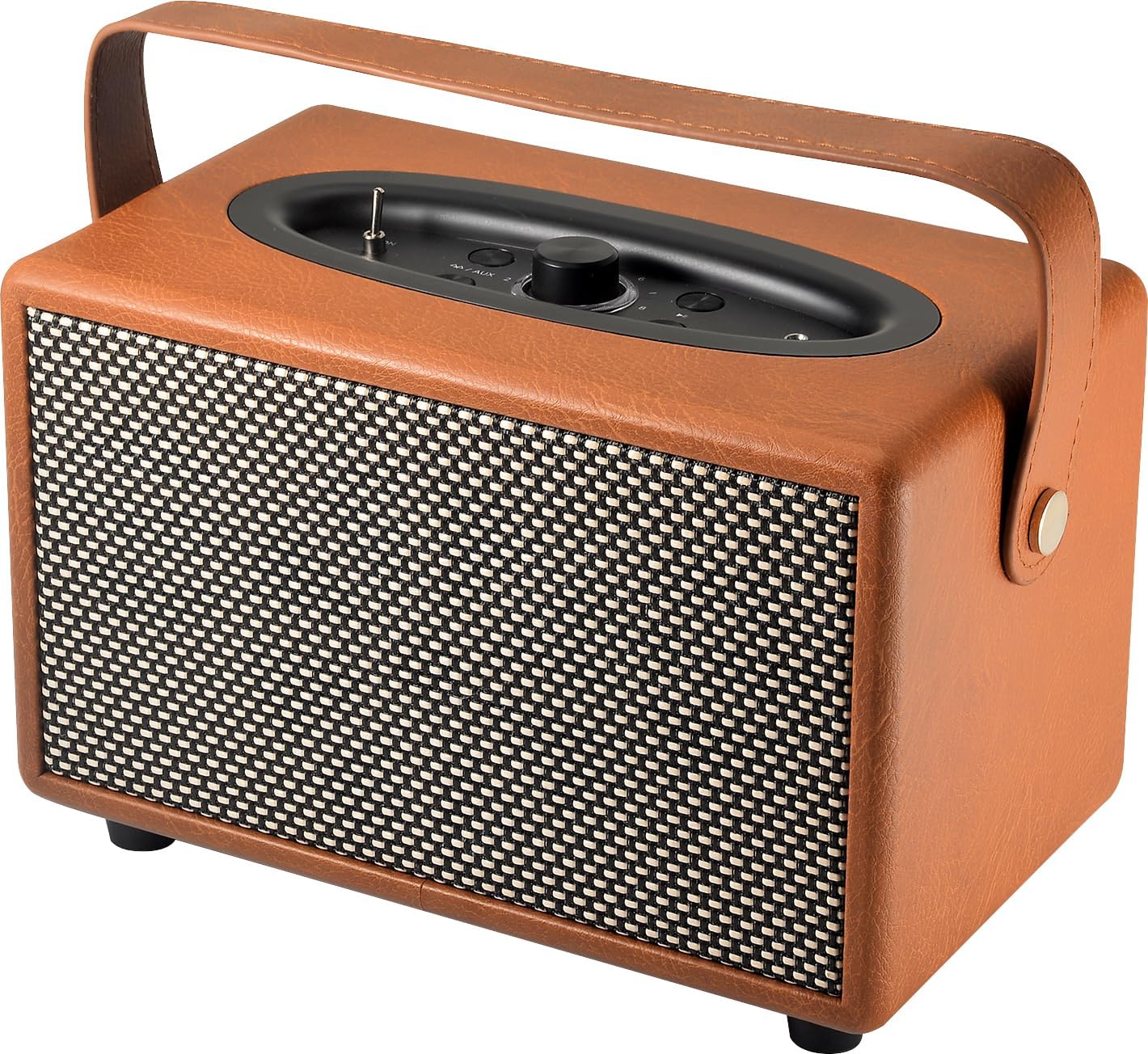 Vintage Leather Bluetooth Speaker 50W High Power Portable Rechargeable Wireless Music Bluetooth 5.0 Player for Outdoor Parties, Camping, and Travel