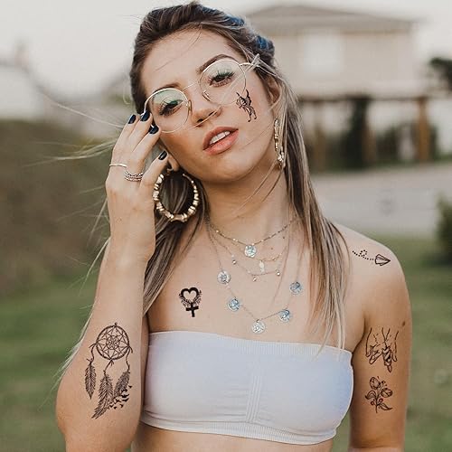 Miniatura 8 de Tatuajes temporales impermeables  128 piezas de tatuajes falsos geniales para niñas, regalos de fiesta de cumpleaños, bolsa de princesa, zapatos de