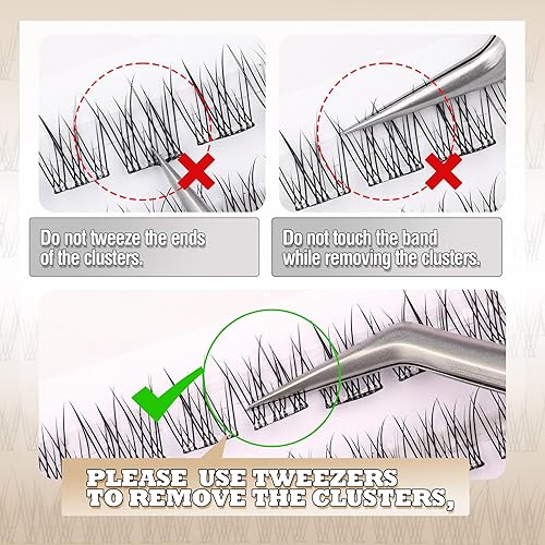 Miniatura 6 de Pestañas autoadhesivas naturales en racimo de pestañas prepegadas, pestañas postizas autoadhesivas, aspecto natural, pestañas individuales rizadas
