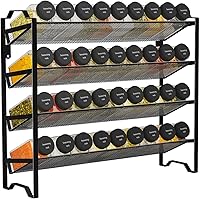 Vista 8 de Simple Trending 2 Pack 4 Tier Spice Rack Organizer,Stackable Kitchen Counter Shelves,for Cabinet,Countertop,Pantry, Door or Wall Mount, Metal