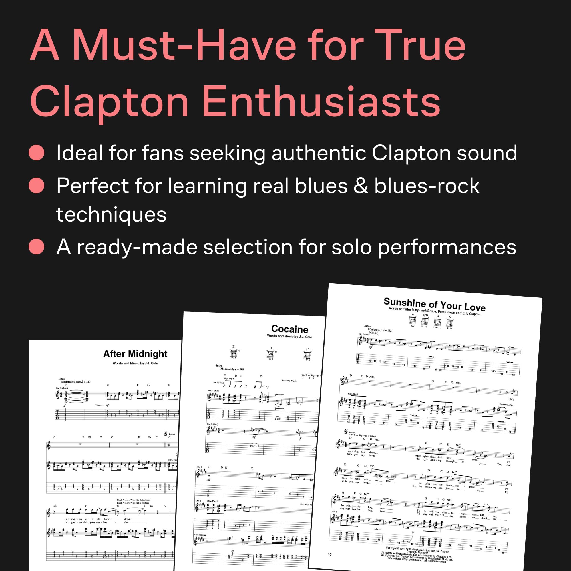 Complete Clapton note for note guitar tab.
