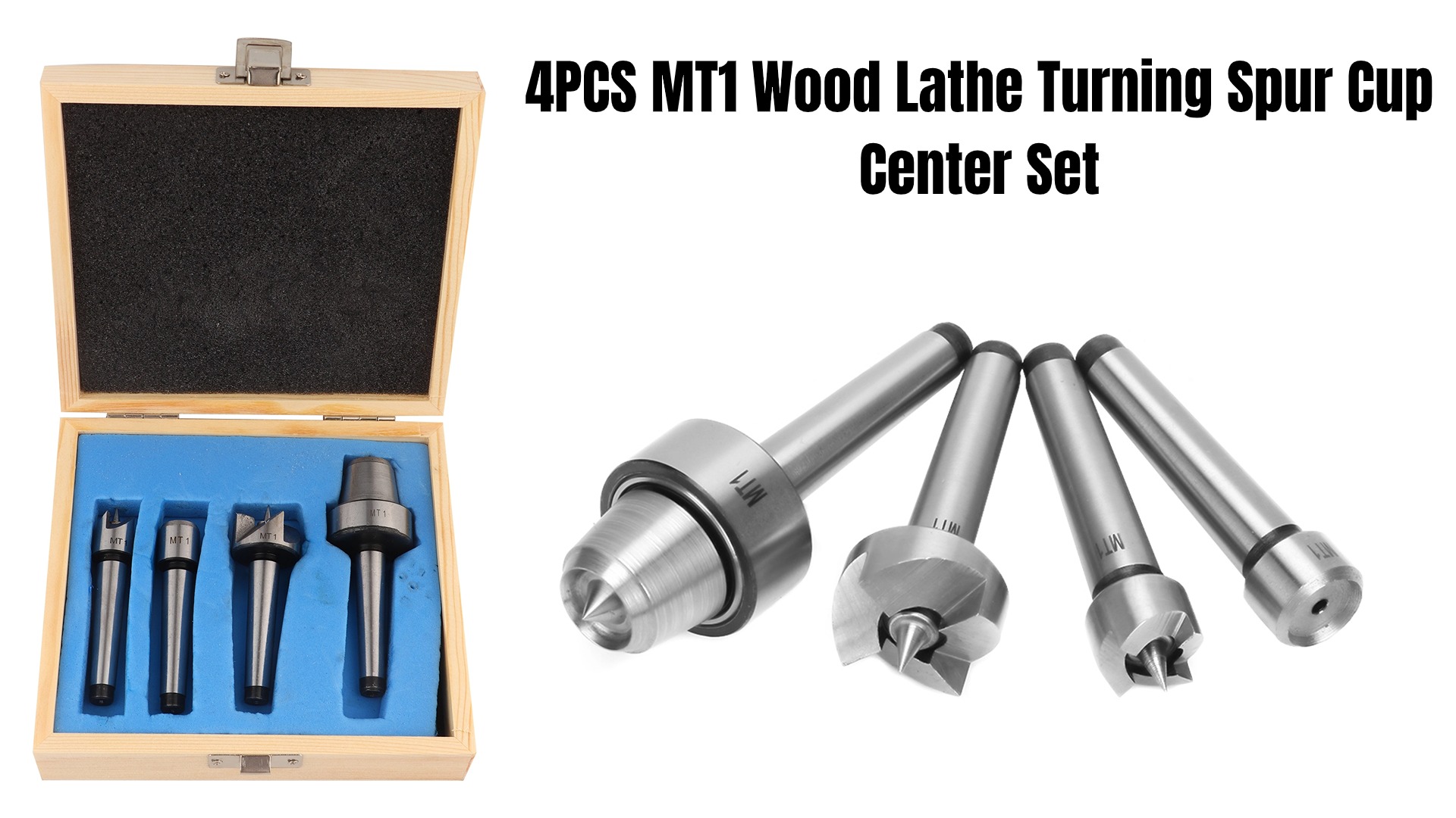 Kit de 4 piezas MT1 Centro vivo para torno de madera miniatura 7