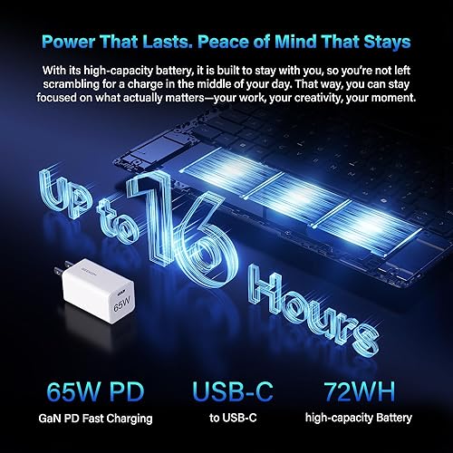 Miniatura 6 de GEEKOM GeekBook X14 Pro Laptop, 2.2lbs Ultra Thin 14" 2.8K OLED Laptop Computer, Ultra 5 125H, 32GB LPDDR5x 7500MHz RAM 1TB SSD, Up to 16 Hour, 2X