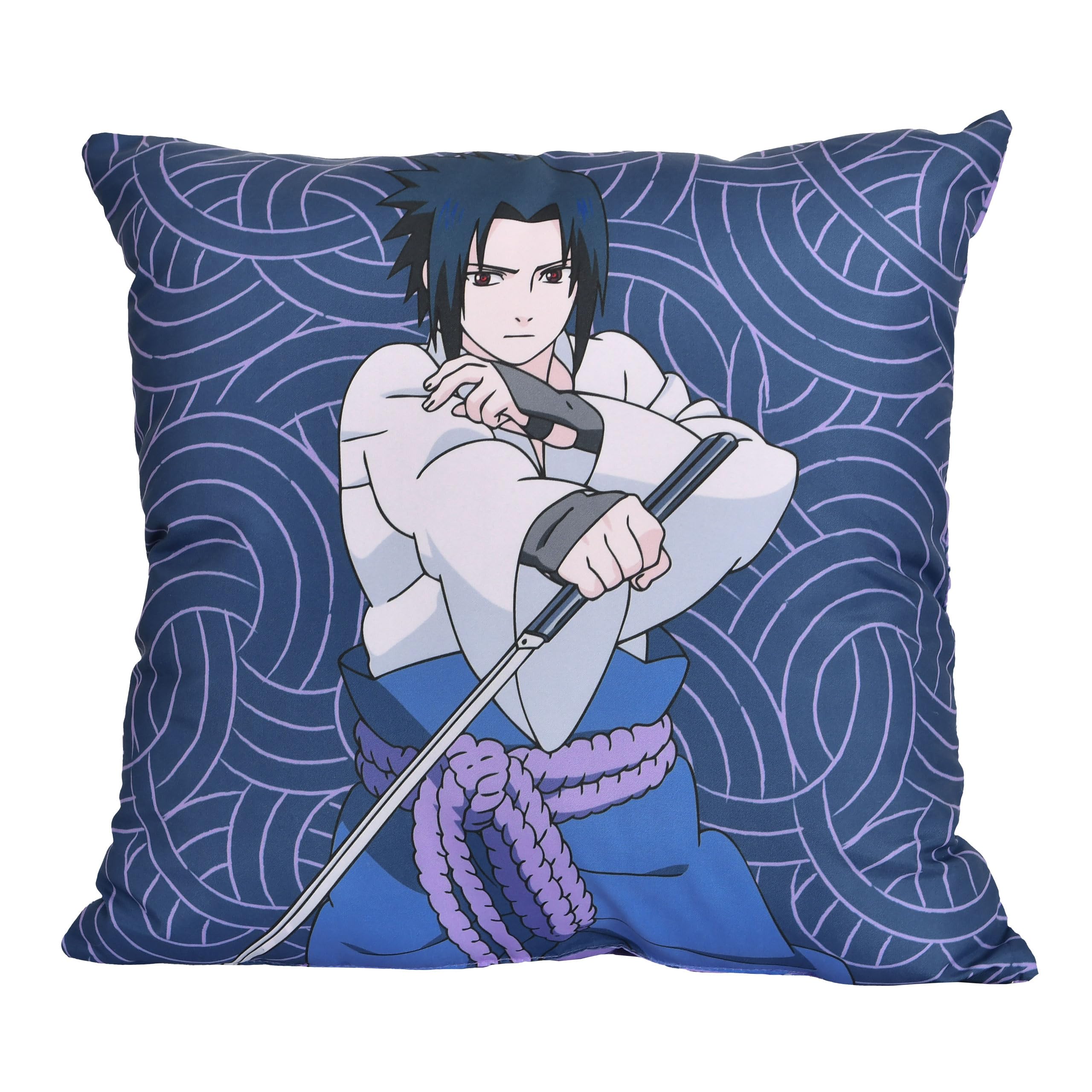 Cojín Naruto Sasuke 40 x 40 cm Rojo Púrpura para Fans del Anime