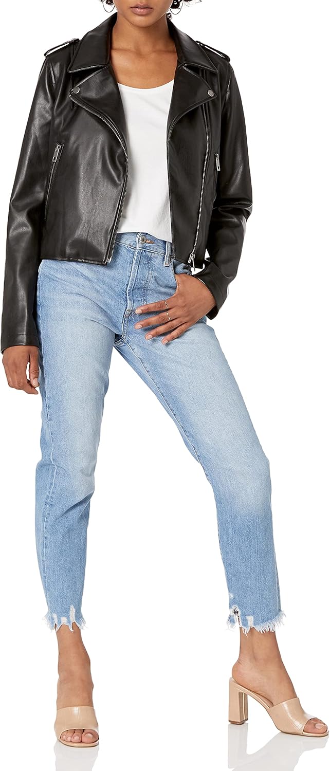 The Drop Women's Heather Faux Leather Moto Jacket - Image 3