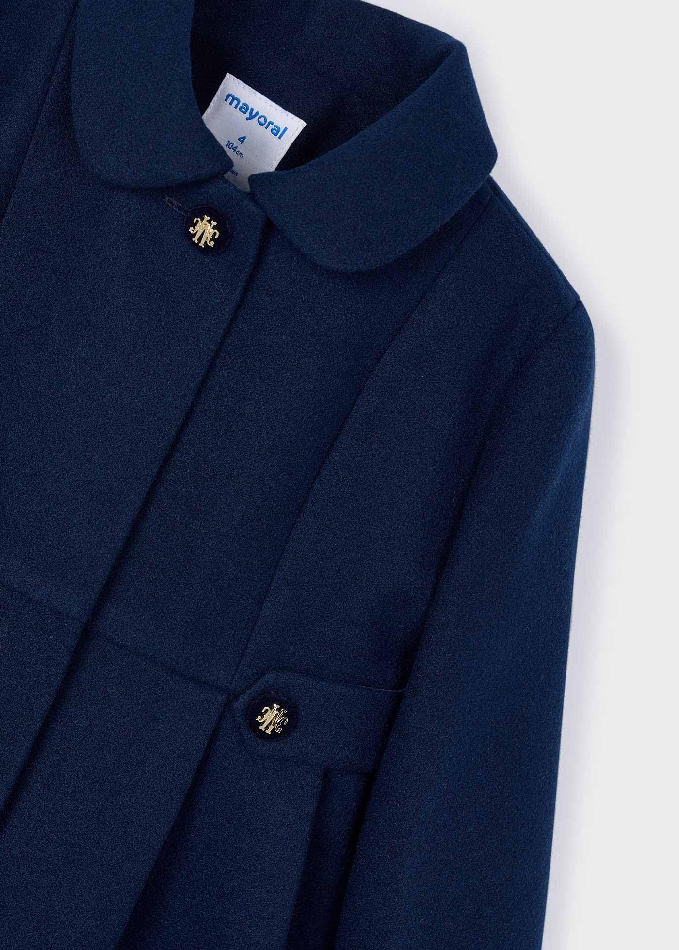 Mayoral Cappotto di Panno per Bambine e Ragazze Marino 7 Anni (122cm)