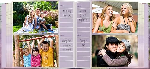 Miniatura 2 de Pioneer Bella Fabric Ribbon bidireccional Memo Marco álbum de fotos, Bella tela cubre, Holds 2004x 6" fotos, 2por página Color Lila.