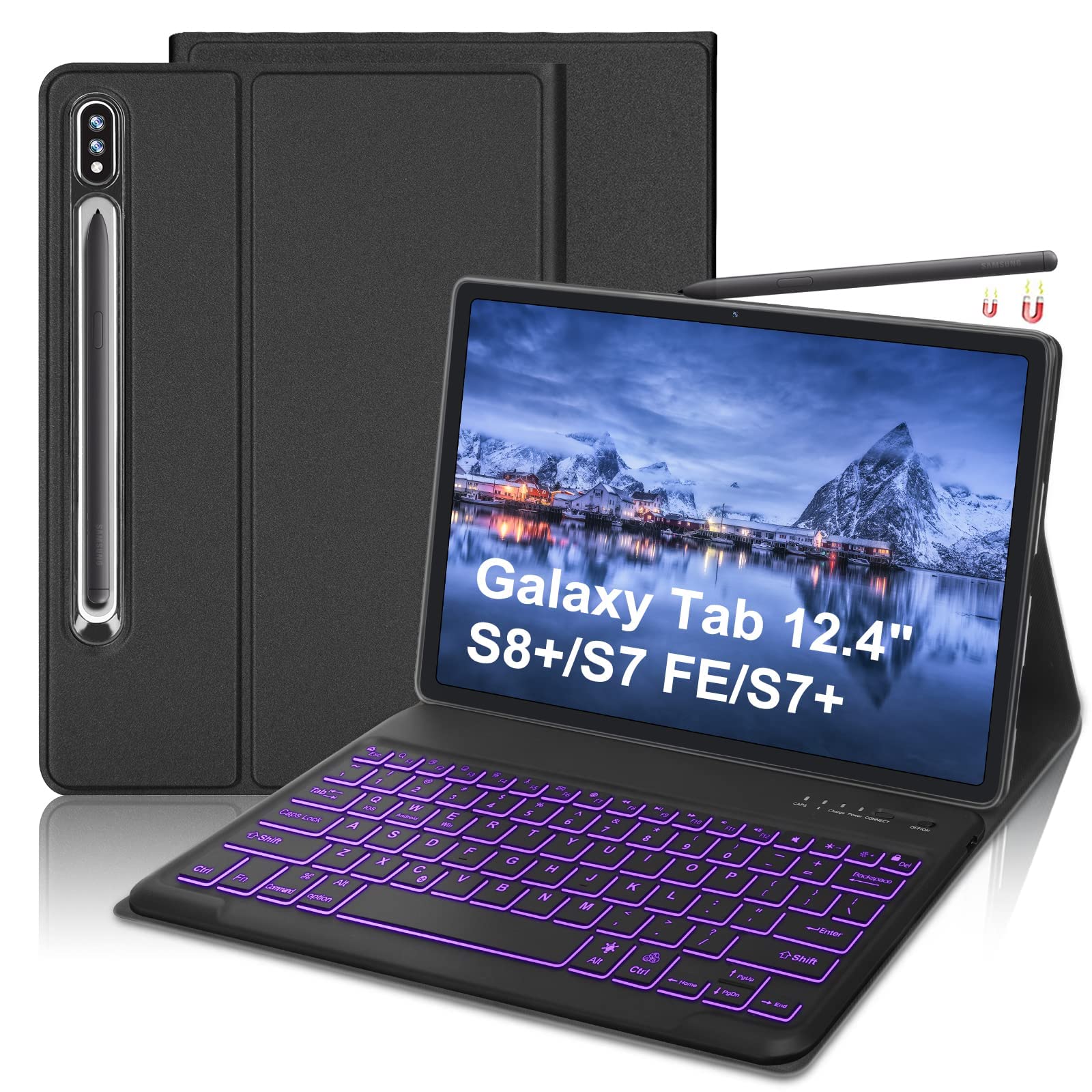 Buy SENGBIRCH Keyboards for Samsung Galaxy Tab S8 + 2022, Tab S7 FE 5G