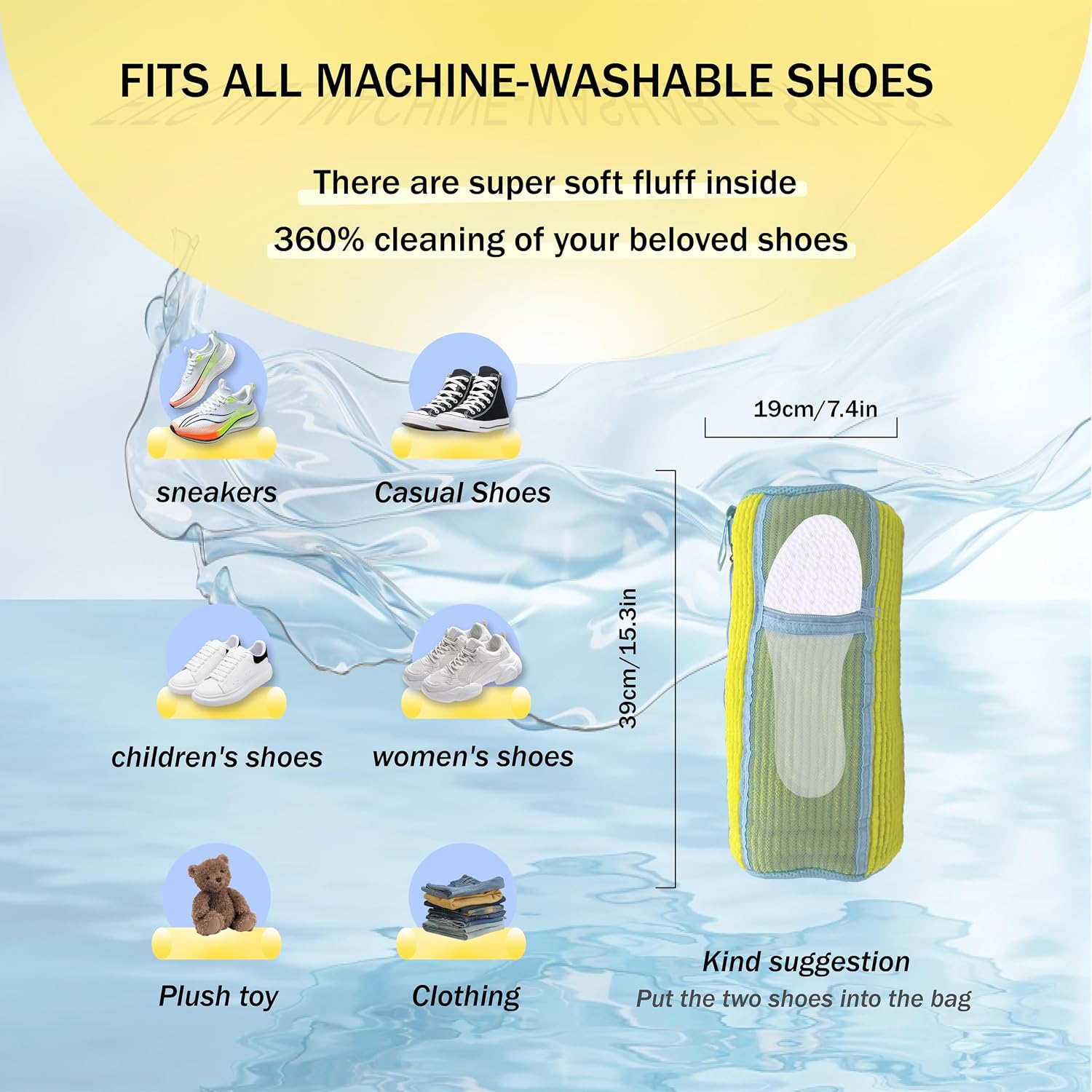 2 In 1 Shoe Washing Machine Bag,Upgrade with Mesh Insole Slot,Laundry Bag for Washer and Dryer,Drying,Shoes Machine Cleaner,for All Shoe Types