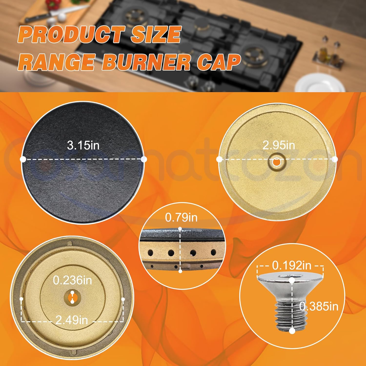 PA080089 Cosamatcozon Upgraded Range Burner Cap - Compatible with Some Viking Ranges