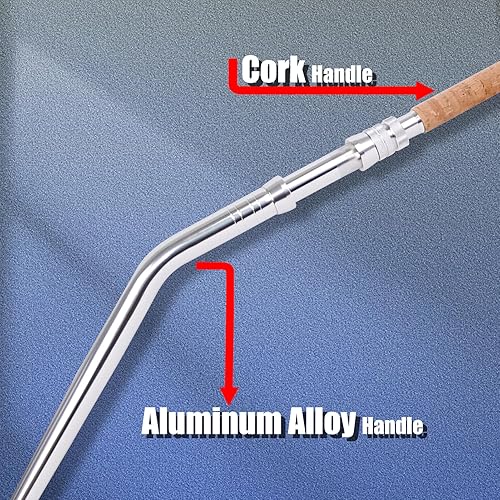 Miniatura 3 de Fiblink Caña de pesca de agua salada de 2 piezas, caña de pescar con cuentagotas profundas, varilla de rodillo de juego grande, con mango de