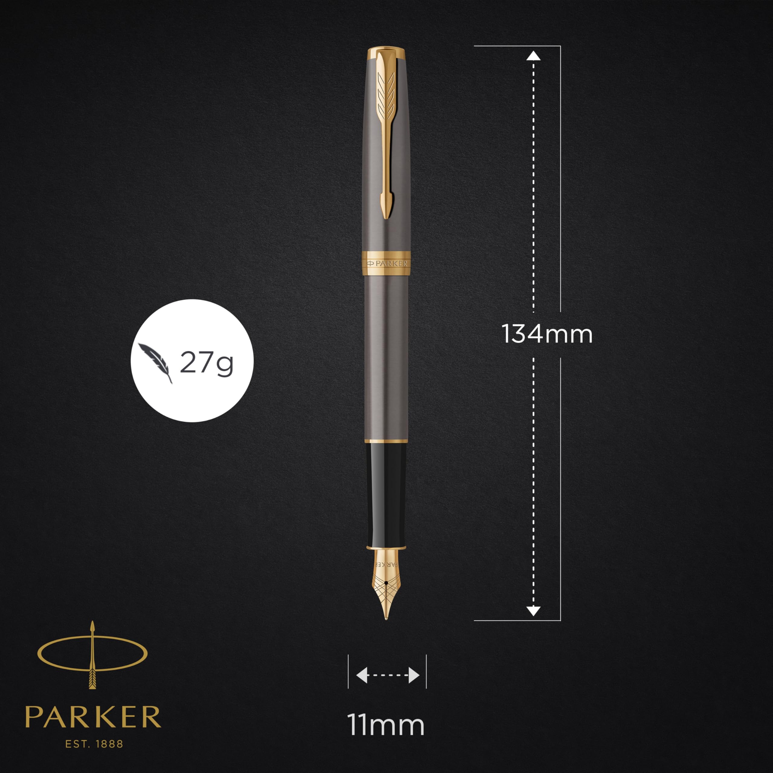 Amazon | PARKER (パーカー) ソネット 万年筆 | グレーラッカー