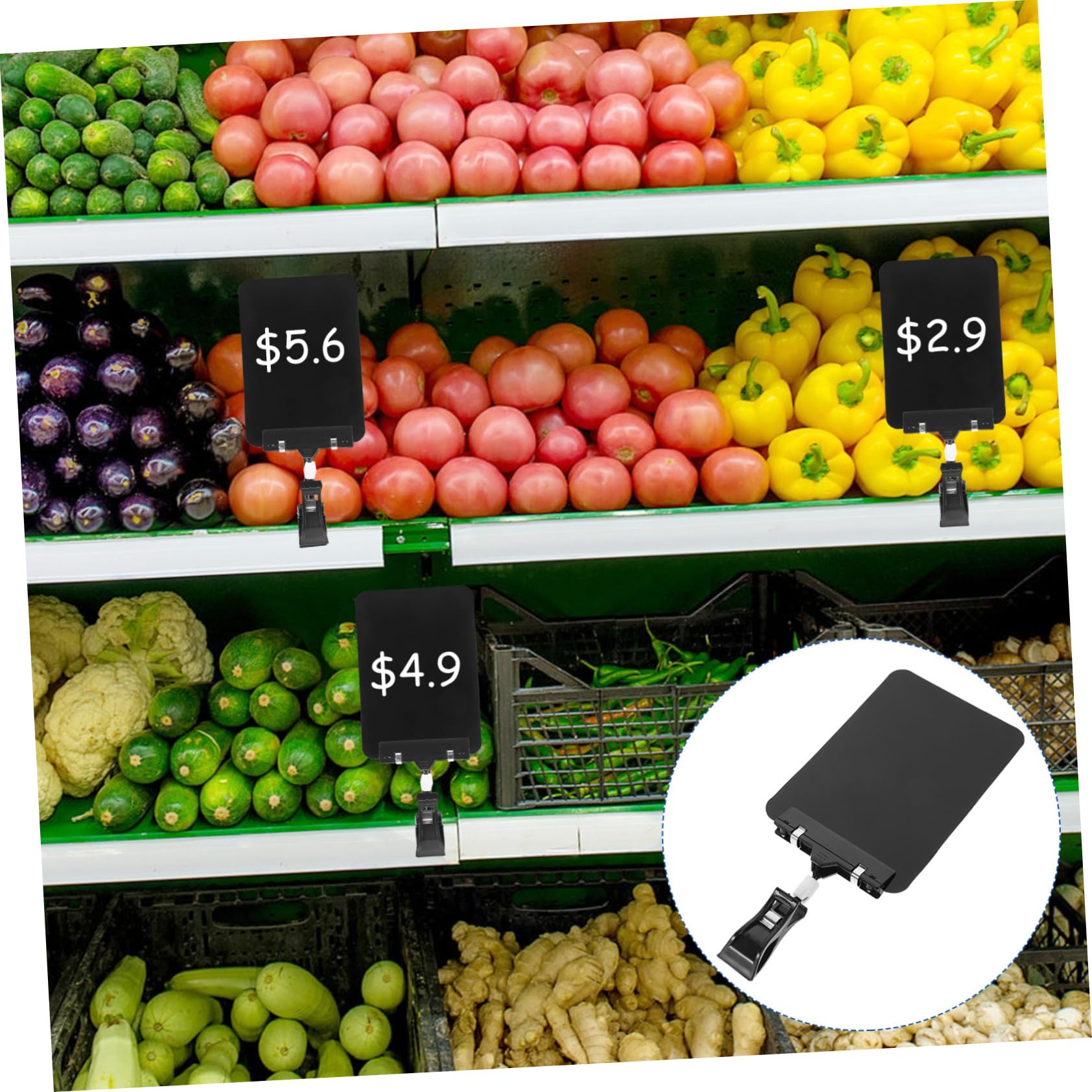 Tofficu 50pezzi Supporto Per Prezzi Clip Per Negozio Design Riutilizzabile e Cancella Prezzo Per Esposizione Di Prodotti Supermercati e Negozi Di Frutta