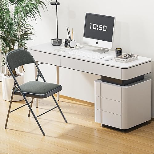 Miniatura 8 de Bonnlo Silla plegable, sillas plegables acolchadas con cojín, respaldo y marco de acero para interiores y exteriores, comedor, oficina, camping,