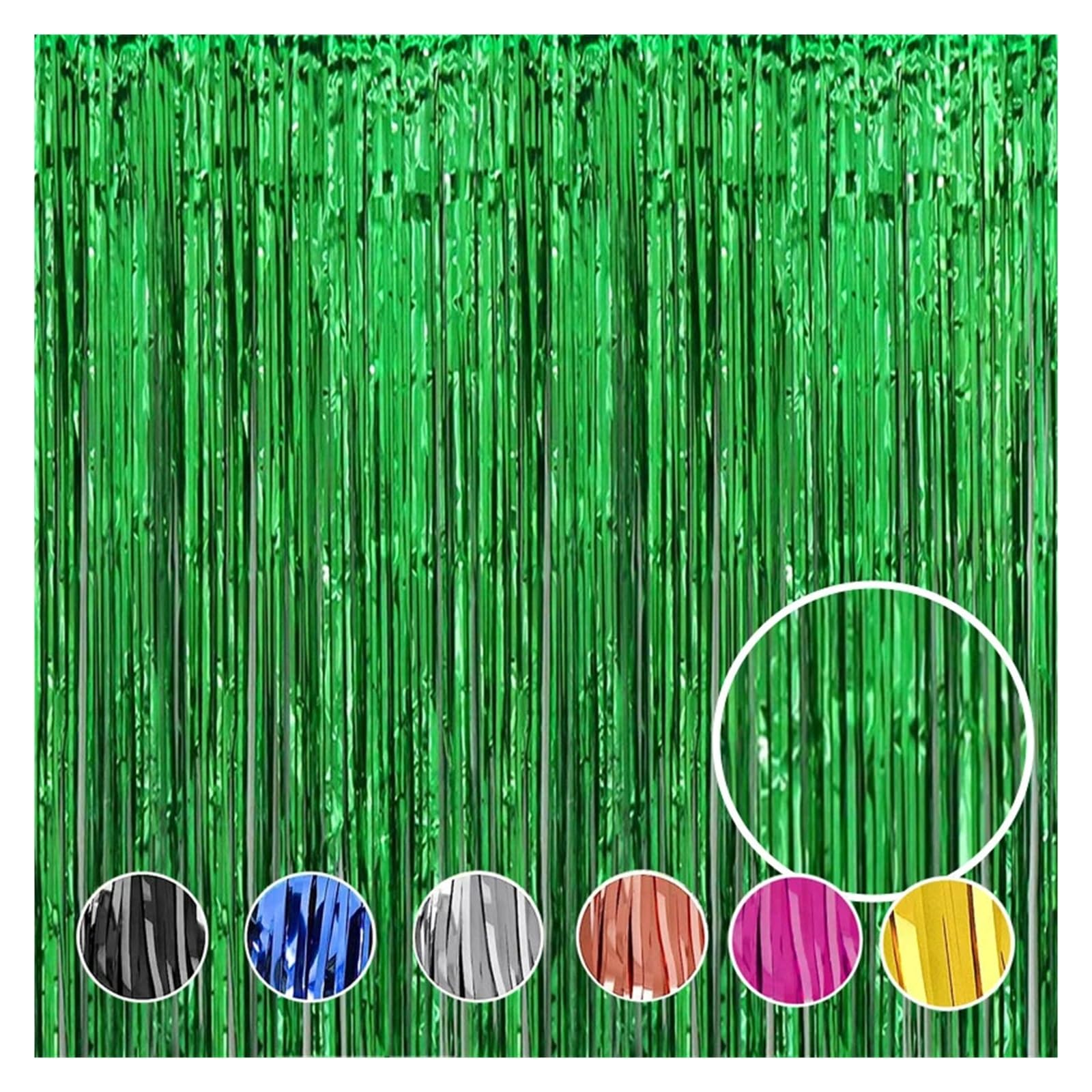 Rideau de Pluie 12 pièces/1 * 2.0m, décoration fête, des mères, Anniversaire, Mariage, Enterrement Vie Jeune Fille, Remise diplôme, Rideau Toile Fond Joyeux pour Cuisine(Green)