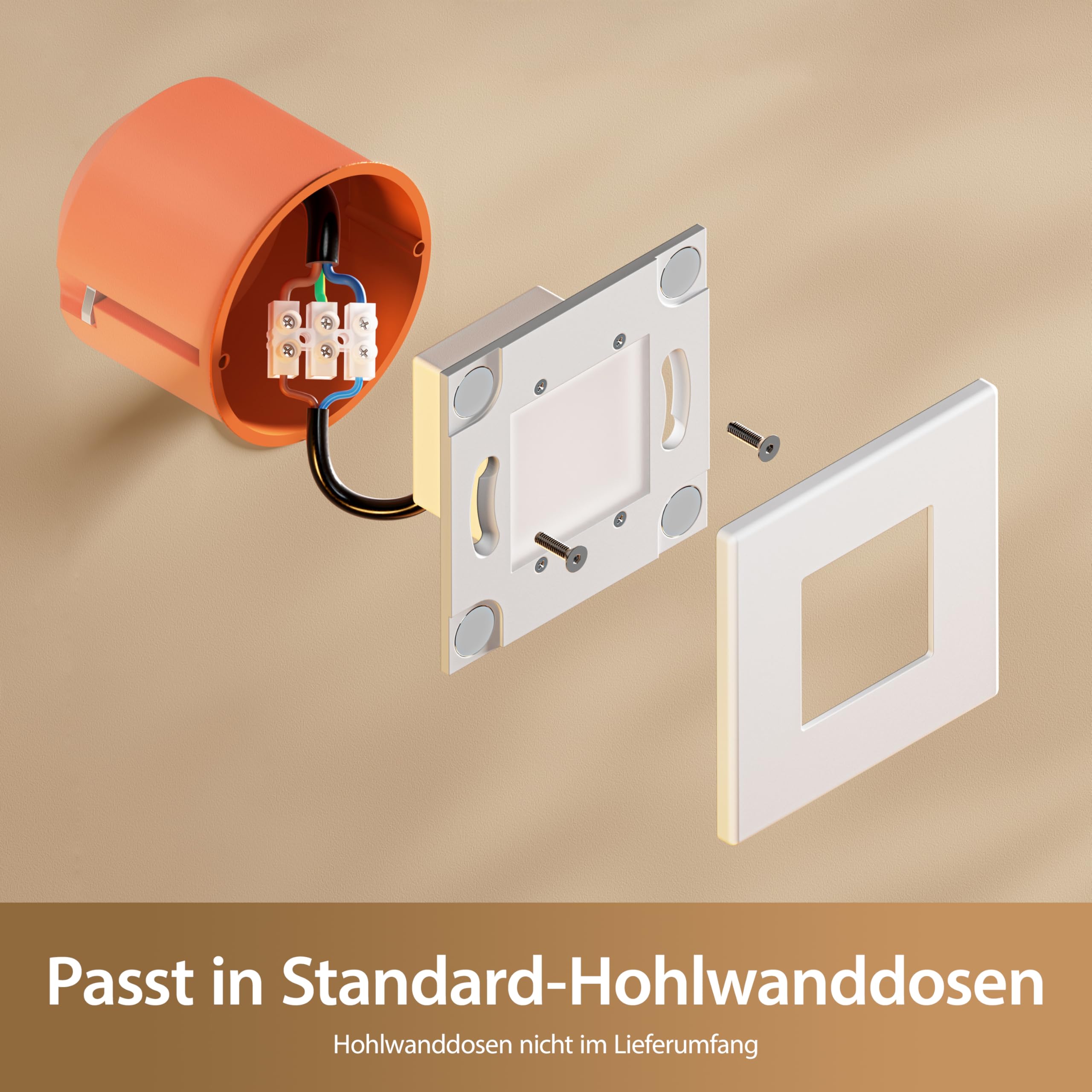 ledscom.de 12x LED Treppenlicht/Wandeinbauleuchte FEMA für innen und außen, eckig, 80 x 80mm, warmweiß